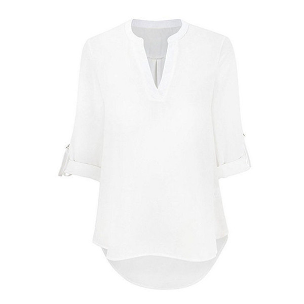 Стилна  дамска блуза с  V-образно деколте в няколко цвята 