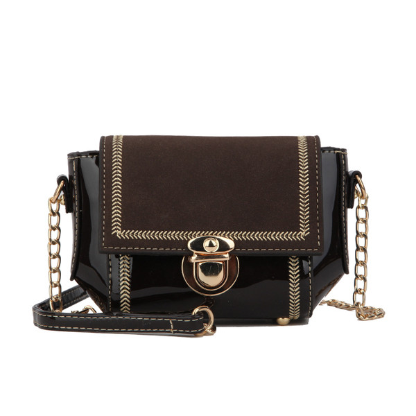 Μικρή γυναικεία τσάντα με χρυσά μοτίβα σε τρία χρώματα