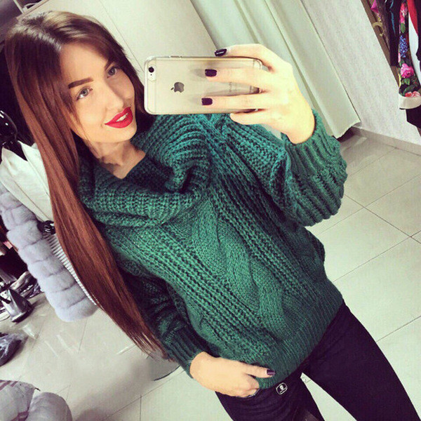 Μοντέρνο γυναικείο πουλόβερ με κολάρο σε διάφορα χρώματα