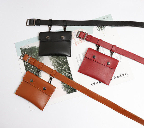 Стилен дамски колан със свалящ се портфейл в няколко цвята