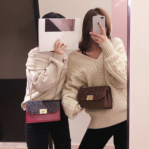 Стилна дамска чанта от еко кожа в черен, кафяв и червен цвят