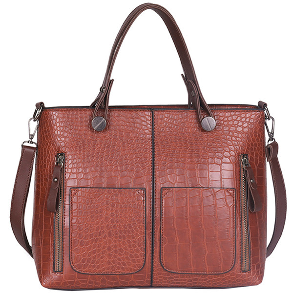 Geanta de dama eleganta din piele ecologica cu buzunare in patru culori