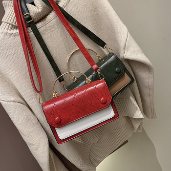 Μοντέρνα γυναικεία τσάντα από οικολογικό δέρμα με μεταλλική λαβή σε πέντε χρώματα