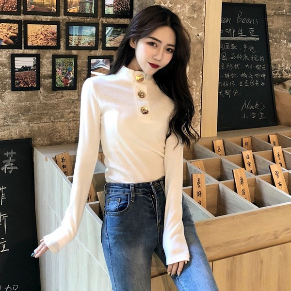 Γυναικεία casual μπλούζα  με κουμπιά σε τέσσερα χρώματα