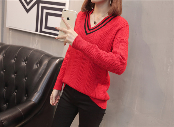 Bluză casual de damă cu decolteu în V în patru culori