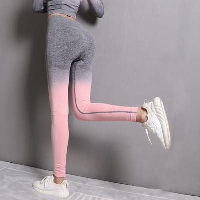 Női sport leggings magas derékkal, irizáló színekben