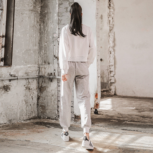 Bluză de echipă sportivă femei + pantaloni alb-negru