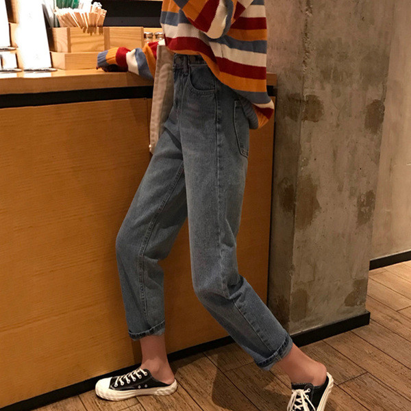 Női alkalmi farmer, magas derékkal