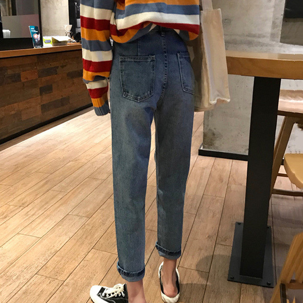 Női alkalmi farmer, magas derékkal