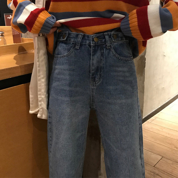 Női alkalmi farmer, magas derékkal