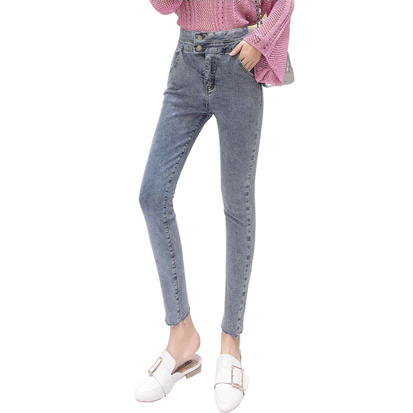 Női modern farmer Karcsú modell magas derékkal