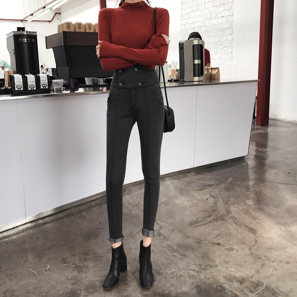 Alkalmi női farmer két színben, magas derékkal