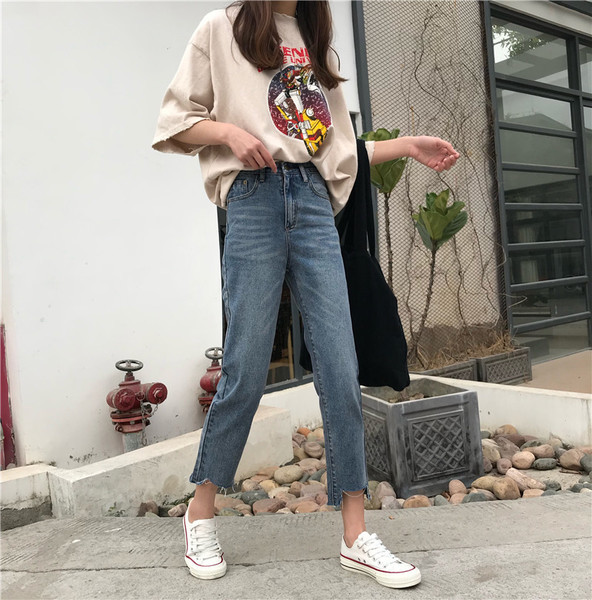 Női alkalmi farmernadrág kék színben