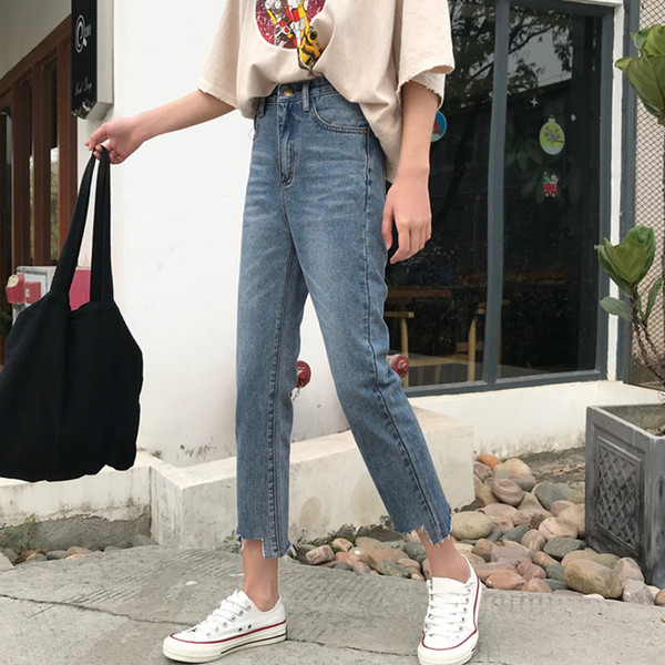 Női alkalmi farmernadrág kék színben