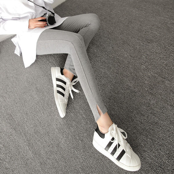 Női pamut leggings elasztikus derékkal, három színben