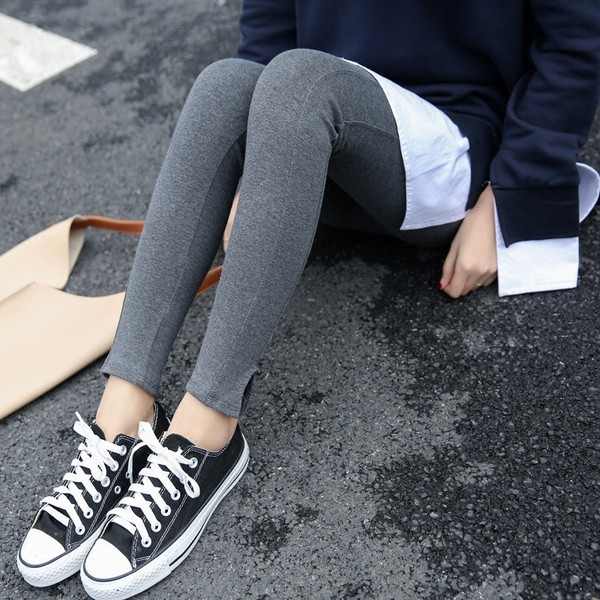 Női pamut leggings elasztikus derékkal, három színben