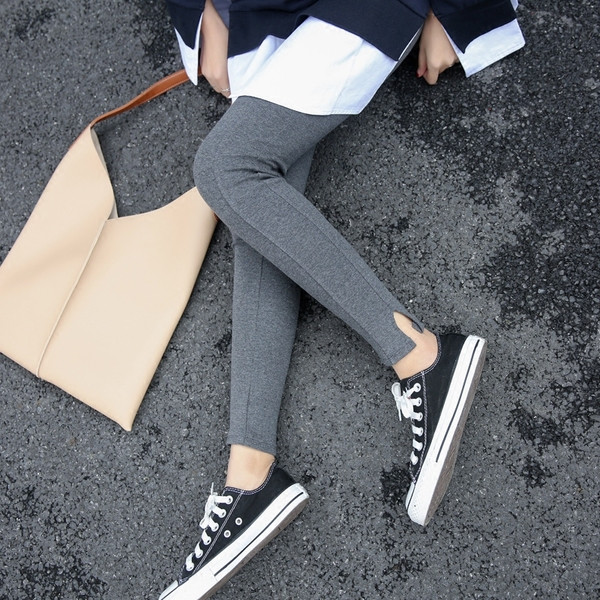 Női pamut leggings elasztikus derékkal, három színben