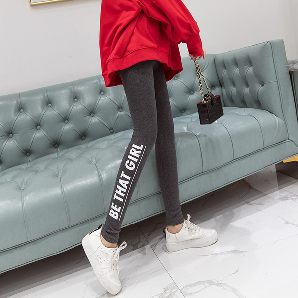 Napi női leggings szürke és fekete felirattal