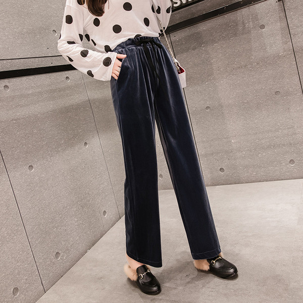 Aktuális női nadrág széles modell elasztikus derékkal több színben