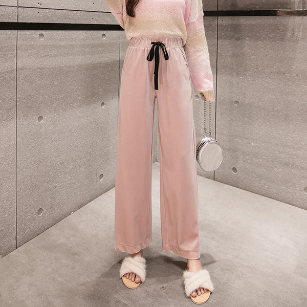 Aktuális női nadrág széles modell elasztikus derékkal több színben