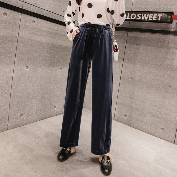 Aktuális női nadrág széles modell elasztikus derékkal több színben