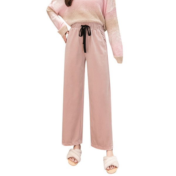 Aktuális női nadrág széles modell elasztikus derékkal több színben