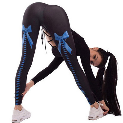 Női rugalmas leggings színes rátéttel