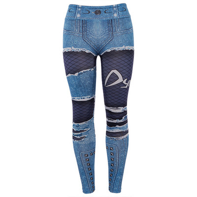 Női leggings, magas derékkal, farmert utánzóval