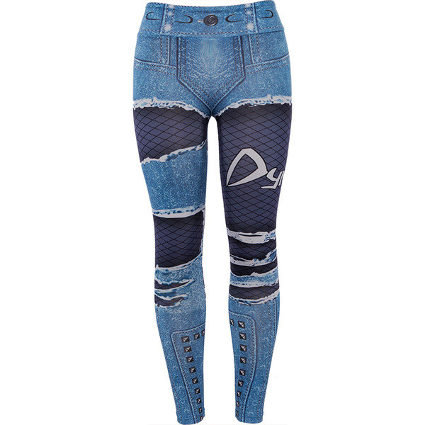 Női leggings, magas derékkal, farmert utánzóval