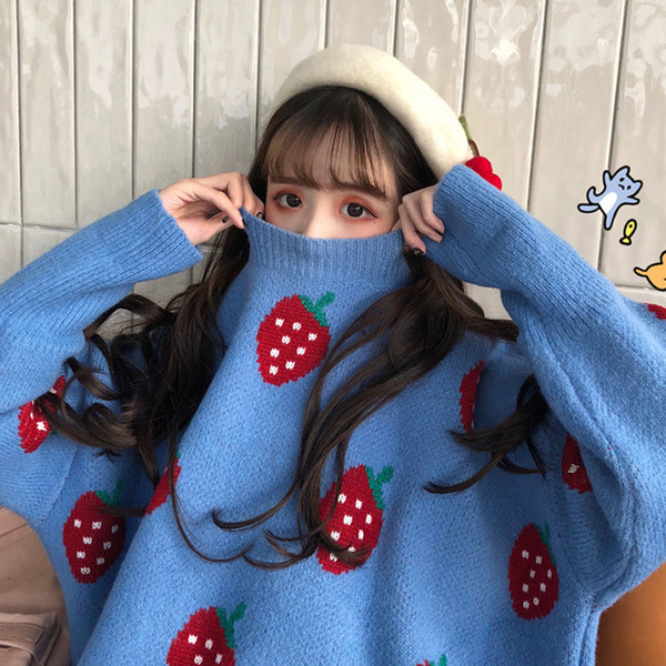 Hétköznapi női pulóver színes hímzéssel, hosszú mintával