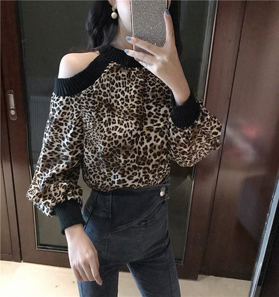 Modern női blúz leopárd mintával, két színben