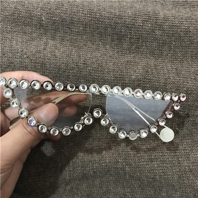 Modern női szemüveg kövekkel és fényes szemüveg hat színben