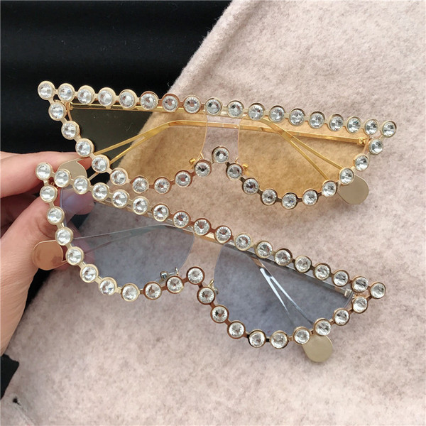 Modern női szemüveg kövekkel és fényes szemüveg hat színben