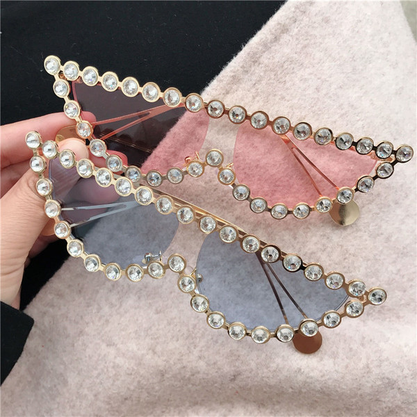 Modern női szemüveg kövekkel és fényes szemüveg hat színben