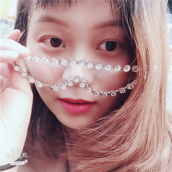 Modern női szemüveg kövekkel és fényes szemüveg hat színben