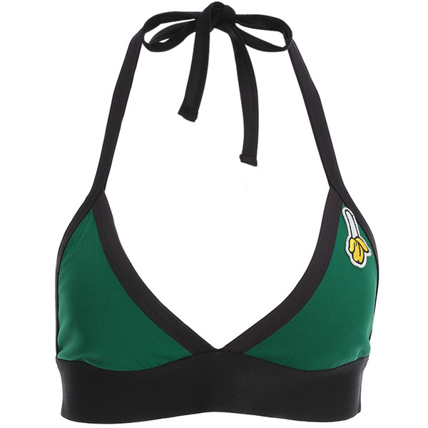 Női sportmelltartó zöld színben