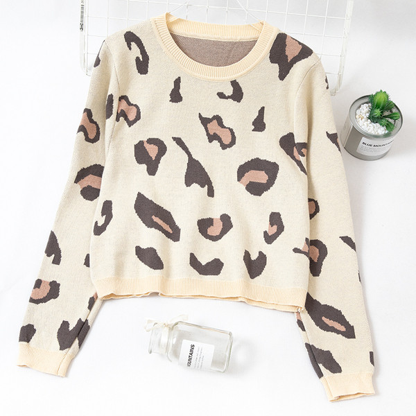 Modern női rövid modell pulóver O-nyakkal, három színben