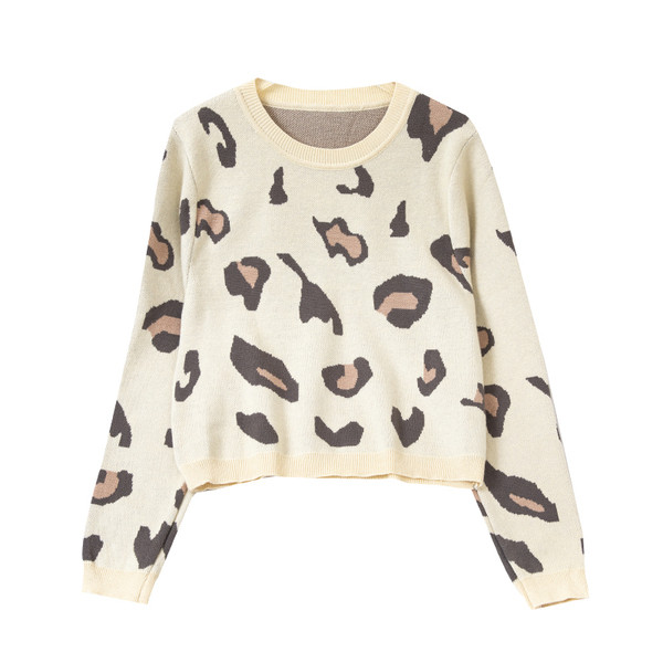 Modern női rövid modell pulóver O-nyakkal, három színben