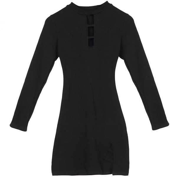 Női hosszú ujjú fekete ruha