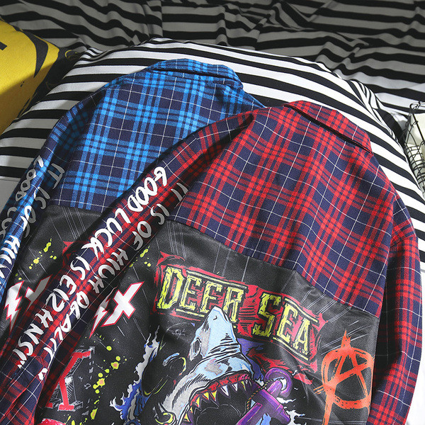 Férfi kockás ing rátéttel, két színben