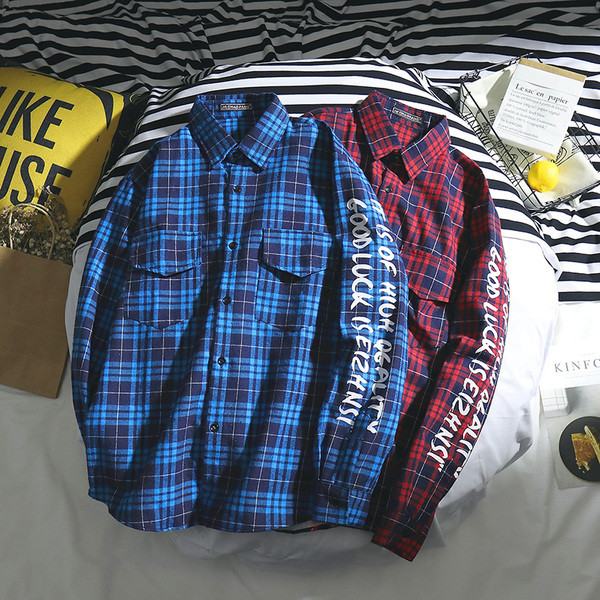 Férfi kockás ing rátéttel, két színben