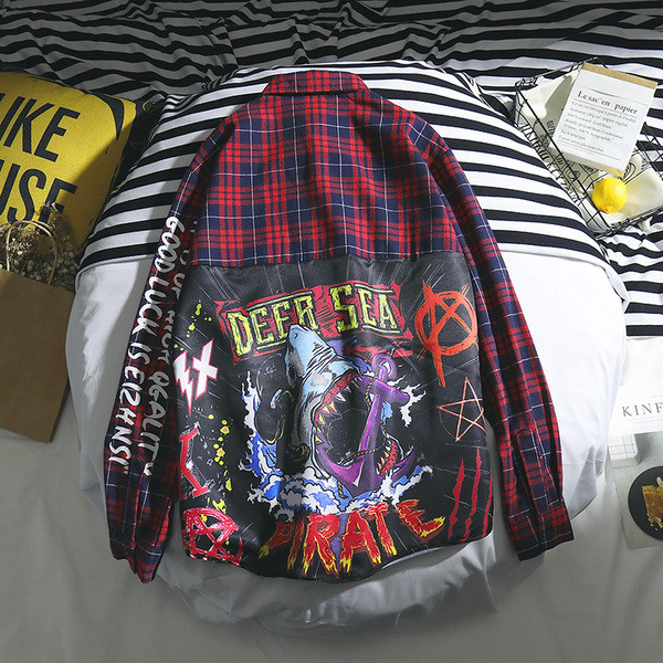 Férfi kockás ing rátéttel, két színben