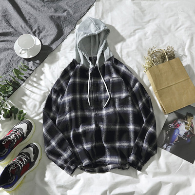 Άνετο ανδρικό  πουκάμισο με κουκούλα σε τρία χρώματα