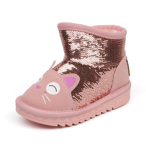Παιδικές μπότες  αγόρια για κορίτσια με τρισδιάστατο στοιχείο και πούλιες σε δύο χρώματα