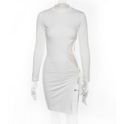 Női hosszú ujjú ruha fekete-fehér színben