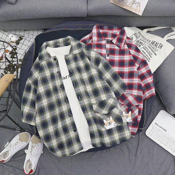 Férfi kockás ing rövid ujjal, két színben