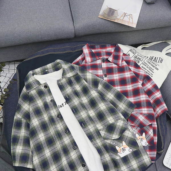 Férfi kockás ing rövid ujjal, két színben