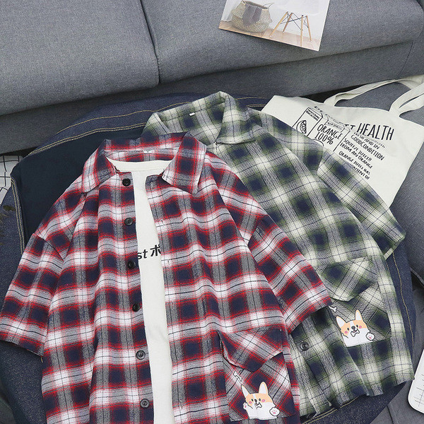 Férfi kockás ing rövid ujjal, két színben