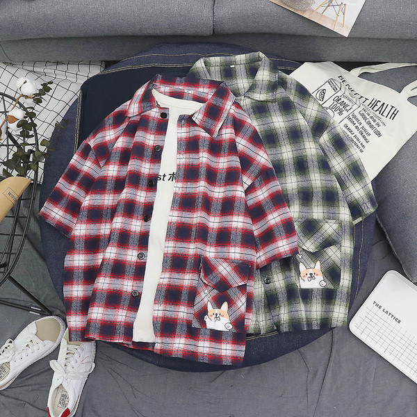 Férfi kockás ing rövid ujjal, két színben