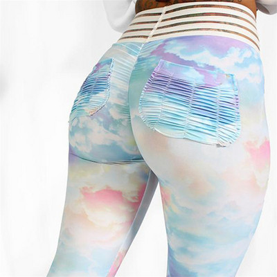 Női sport leggings, zsebekkel, irizáló színekben